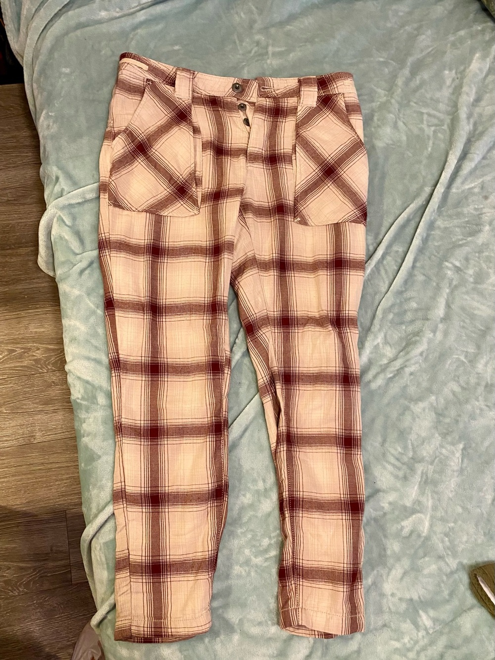 Free People plaid pants size 6